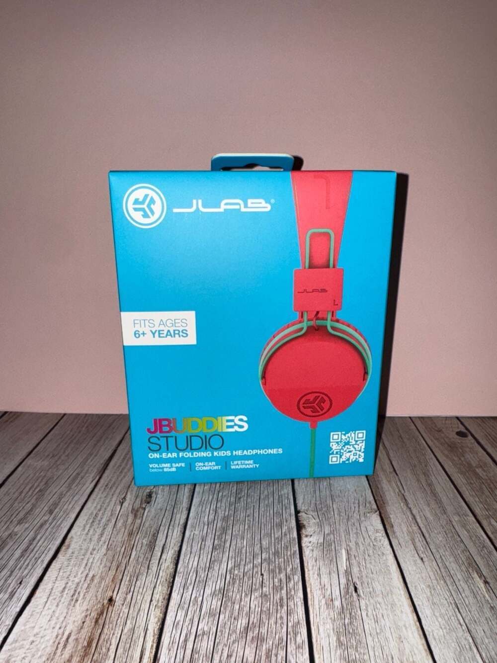 JLab JBuddies Studio Wired On-Ear Kids Folding Headphones - Red/Green - Picture 4 of 4